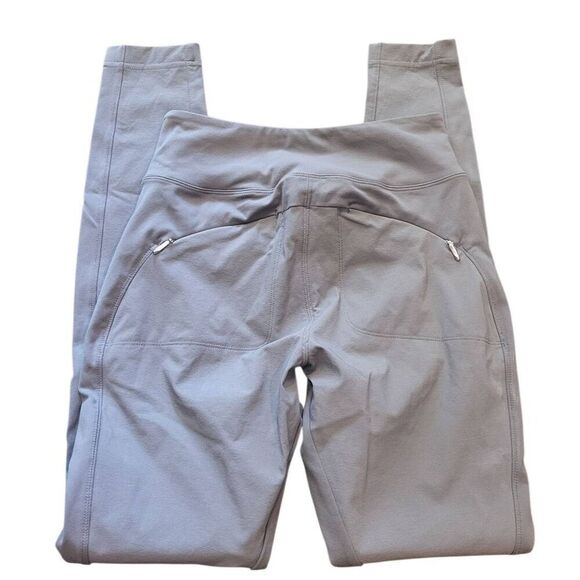 Athleta Leggings Women's 0 Grey Hybrid Summiter Tight Hiking Trail Zip Pockets - Picture 3 of 5